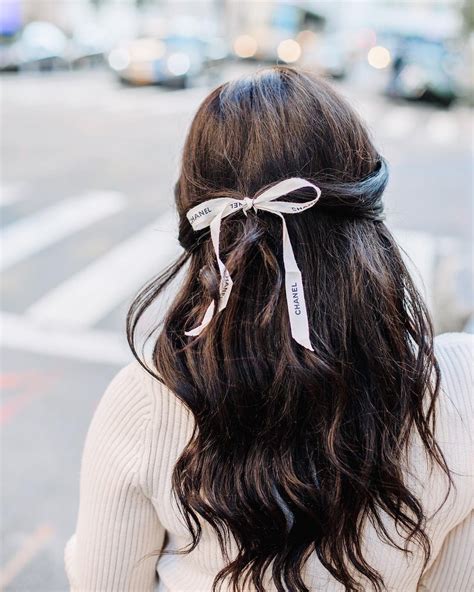 chanel ribbon hair|chanel ribbon hair style.